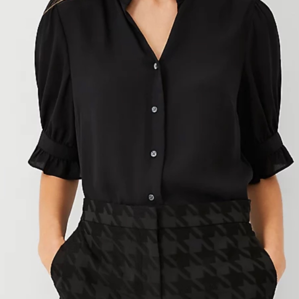 Black Button Down Blouse - Ann Taylor